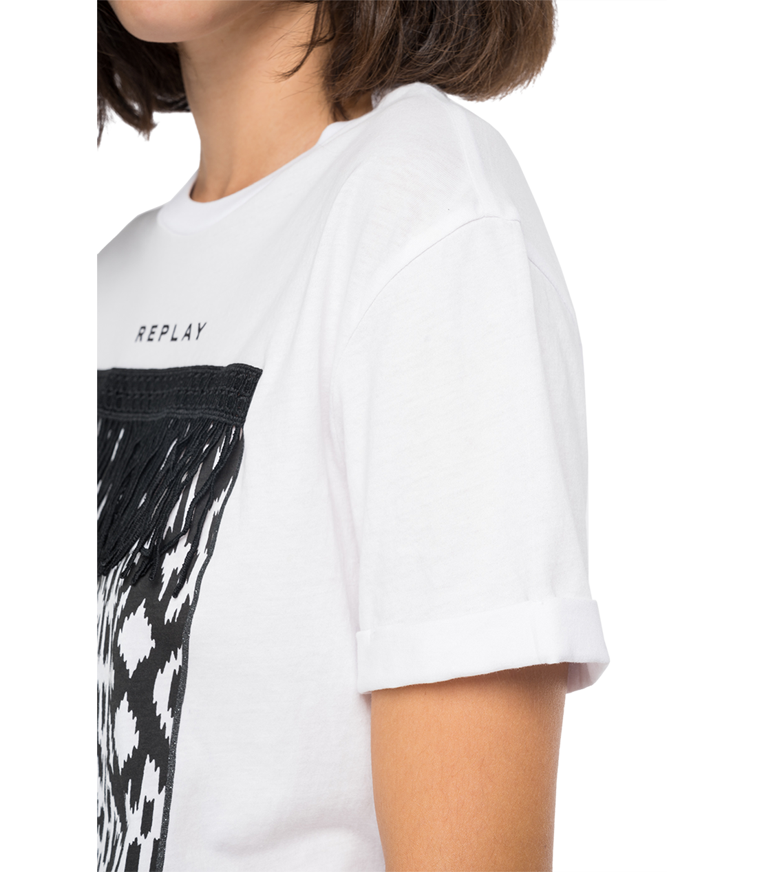 ライトコットンジャージーTシャツイカットプリント 詳細画像 オプティカルホワイト 6